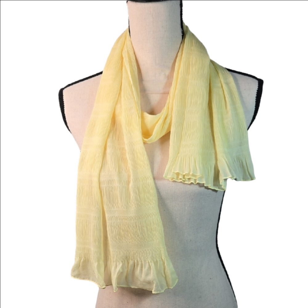 NWOT Yellow Women's Ruffled Textured Scarf Lightweight